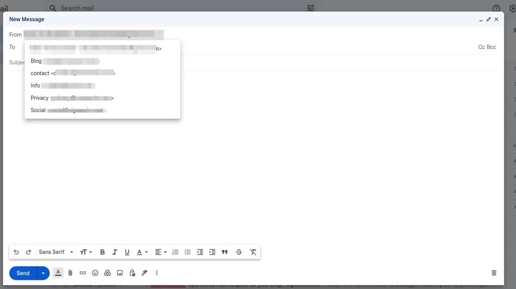 compose email select email