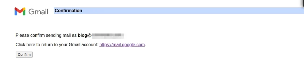 gmail confirmation to sent mail