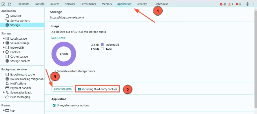 steps to clear cache and cookies