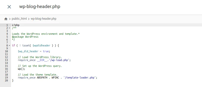 updated code in head php file