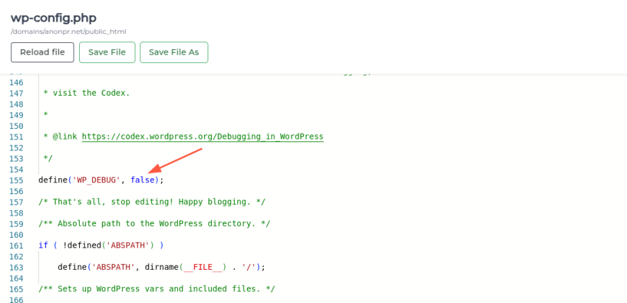 activating wordpress debug mode
