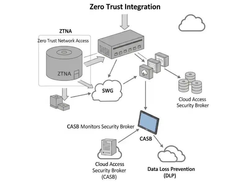 Component Map ZTNA SWG CASB DLP integration
