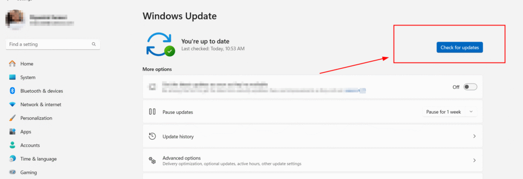 check for windows update