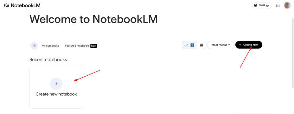 create new notebook