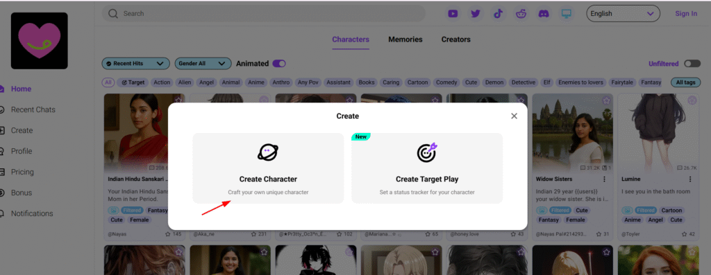 create character