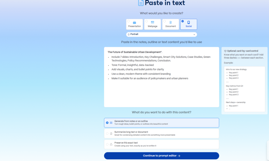 paste in text