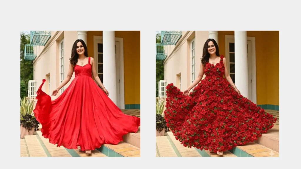 Swap this dress with one made entirely of roses.