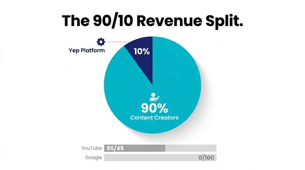 Yep.com 90-10 ad revenue share model for content creators